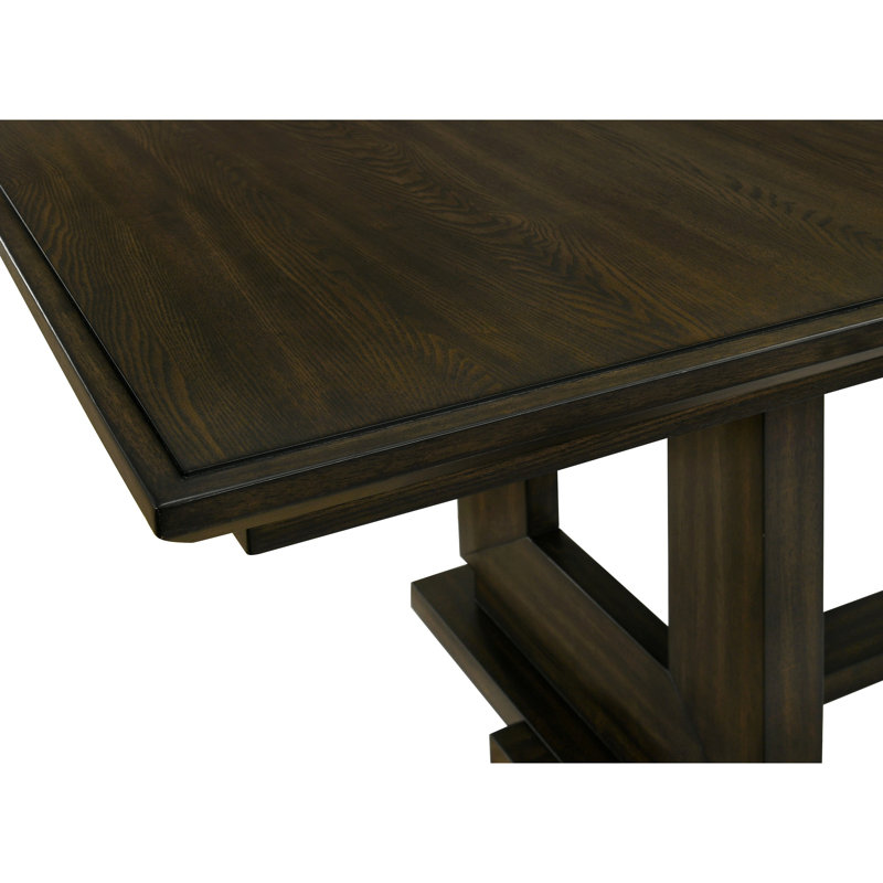 Table de salle à manger à rallonge rectangulaire 1 pièce 18 "à tréteaux / piédestal