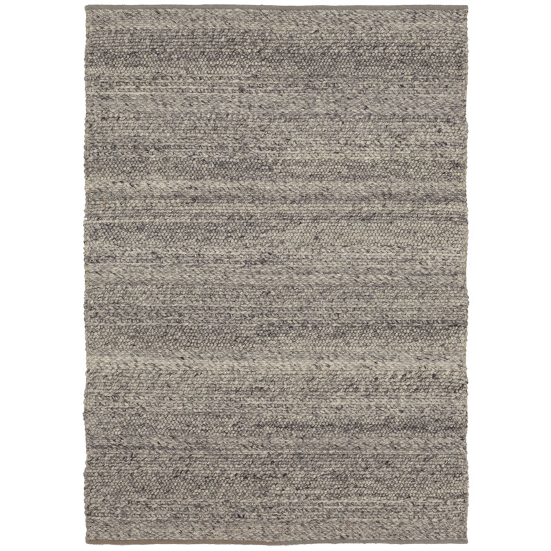 Tapis gris en laine fabriqué à la main Umbra, Rectangle 9 pi x 12 pi