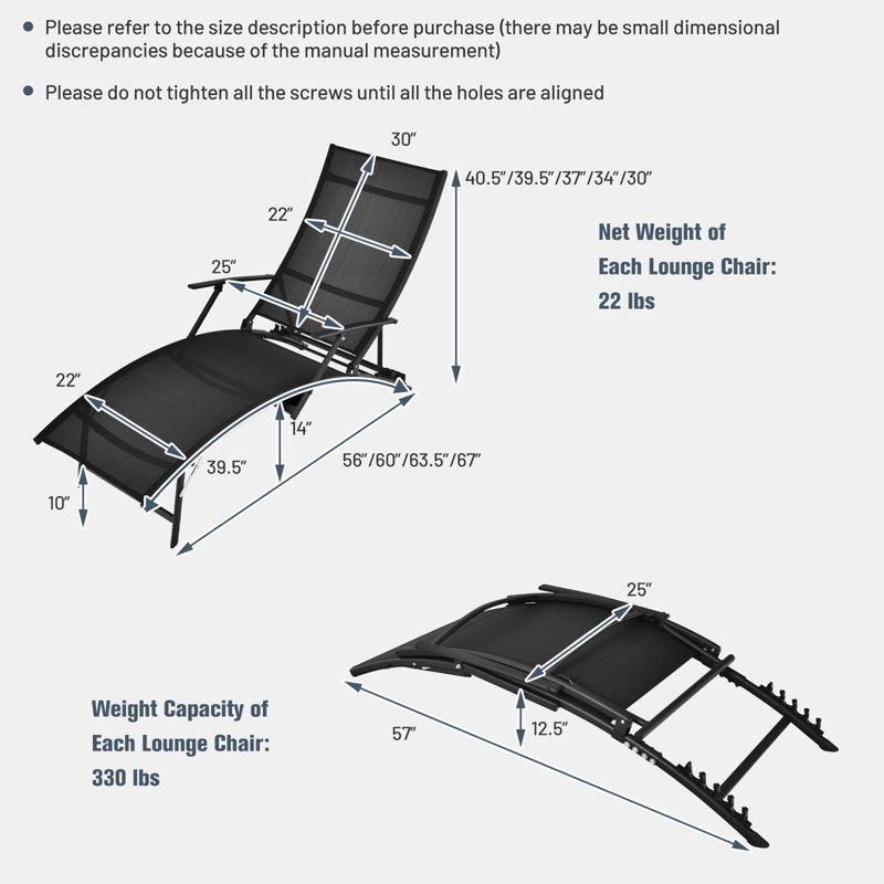 Outdoor Metal Chaise Lounge