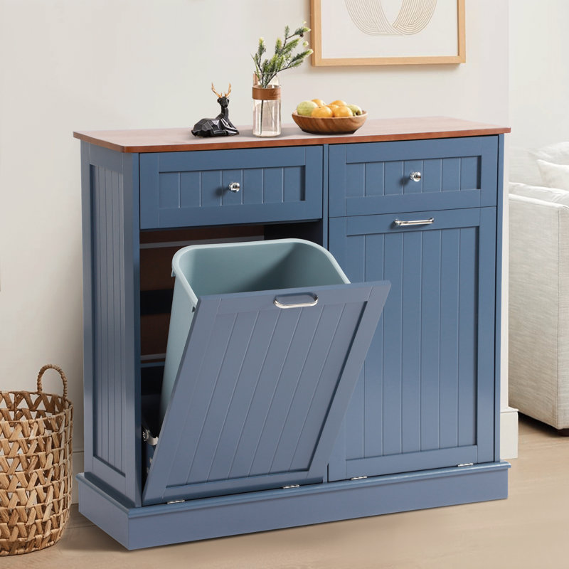Armoire poubelle inclinable Havant, Bleu