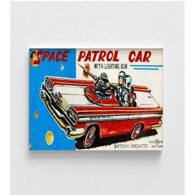 «Space Patrol Car» par Retrotrans, affiche de voiture de jouet rétro, affiche d'affiche de voiture rouge, art de chambre d'enfant rétro, décoration murale Inspo