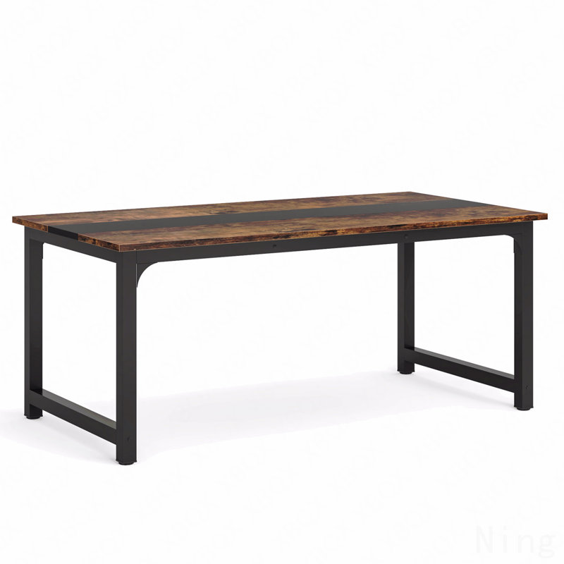 Waltman Desk, 29.52" H x 62.99" W x 31.49" D, Brown/Black