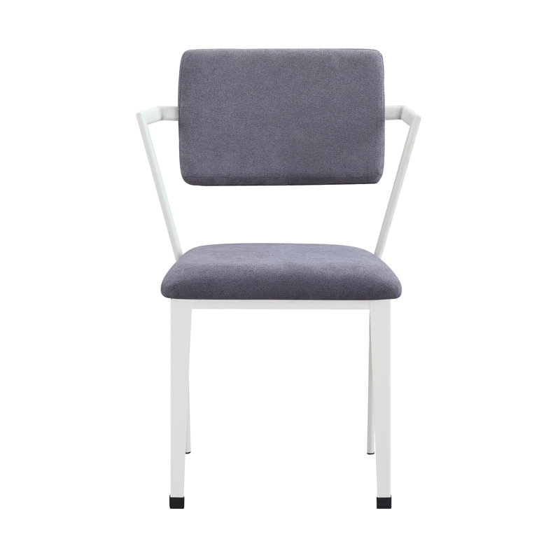 Cargo Gray Fabric & White Finish Office Chair, Gray/White