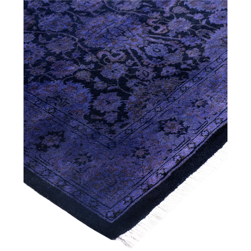 Overdyed One-of-a-Kind 2' 7" x 12' 1" Hand Knotted Area Rug