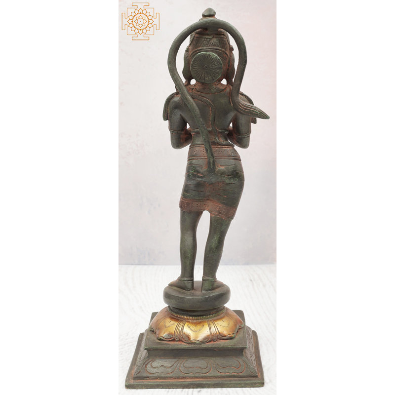 Statue La position dévote de Hanuman, Noir