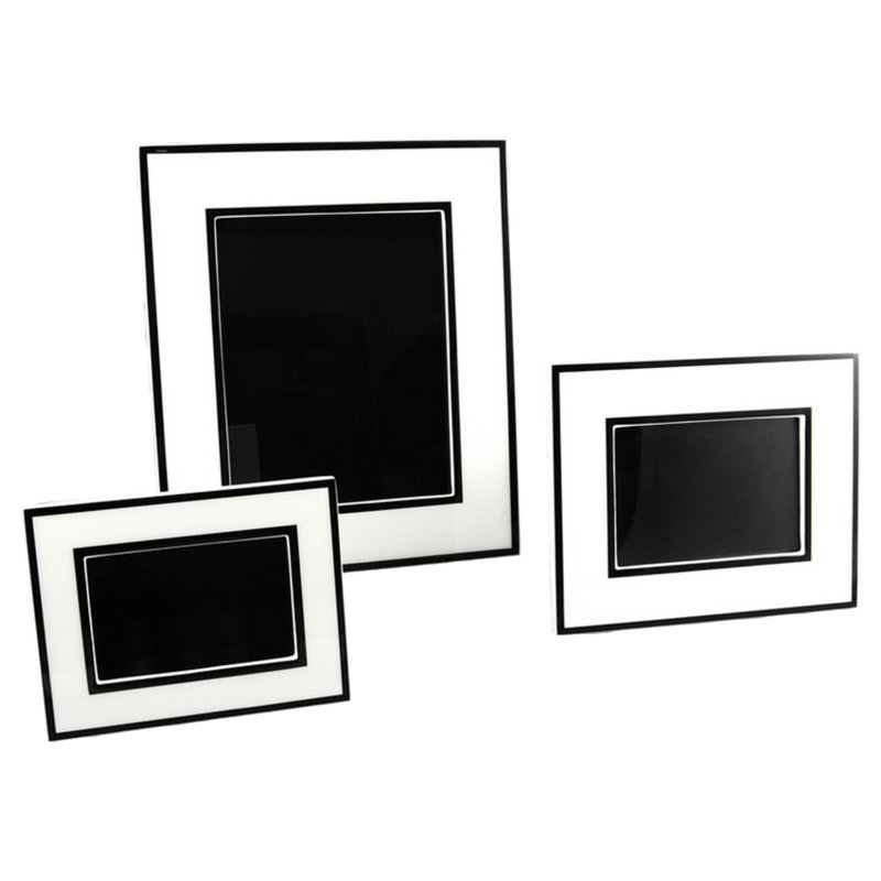 Wood Picture Frame, White/Black, 4" x 6"