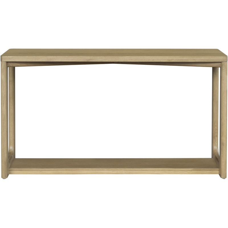 Paro Modern Console Table, Oak Wood/Beige