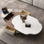 Table de bout en cuir crème