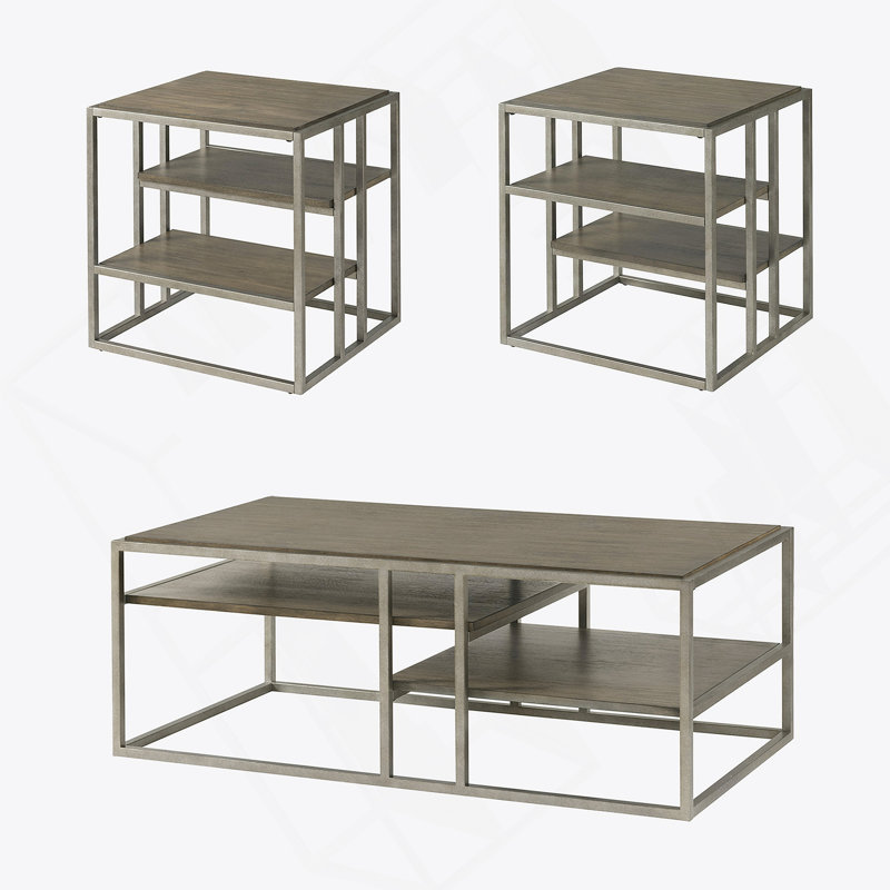 Ensemble de table basse et de tables de bout 3 pièces Padena