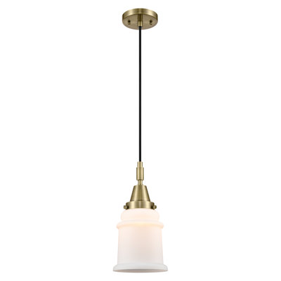 Downtown Urban - Caden Amiriya - Mini-luminaire suspendu à cordon 1 lumière 6 po - Finition laiton antique - Abat-jour granuleux