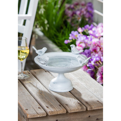Clemente Glass Single Tier Birdbath