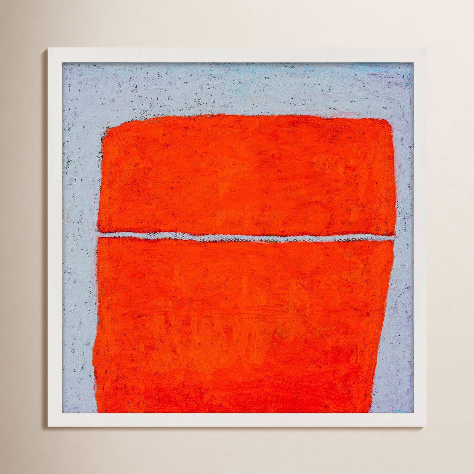 Dowlin "Tangerine Split" Print by Stephanie Dennis, White, 30" H x 30" W  x 1.25" D