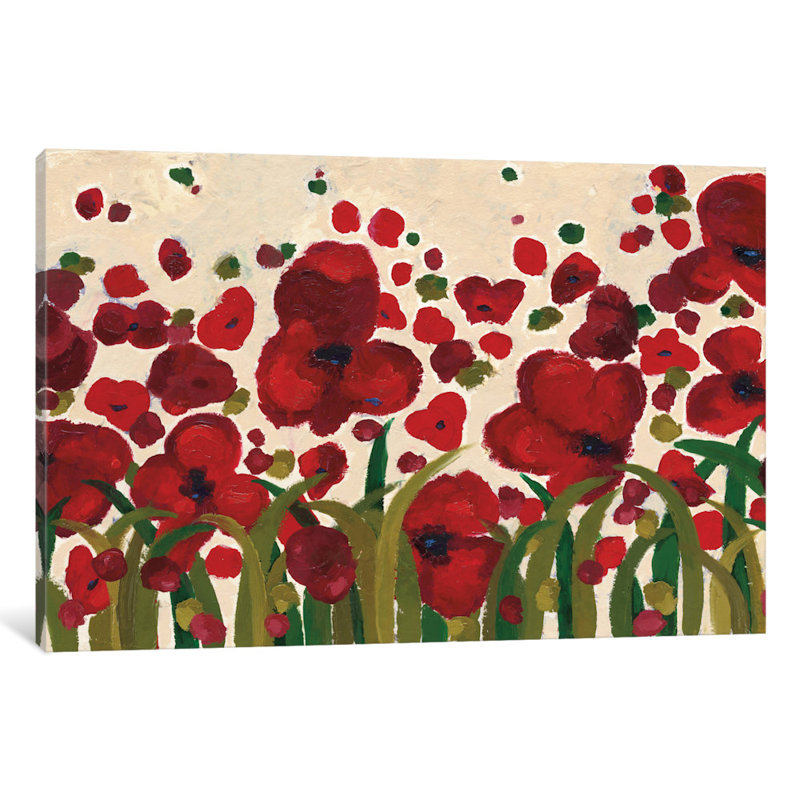 Des fleurs croissantes, reproduction d’art sur toile tendue, H 18 po x l 26 po x P 1,5 po, Toile tendue, Pas de tapis
