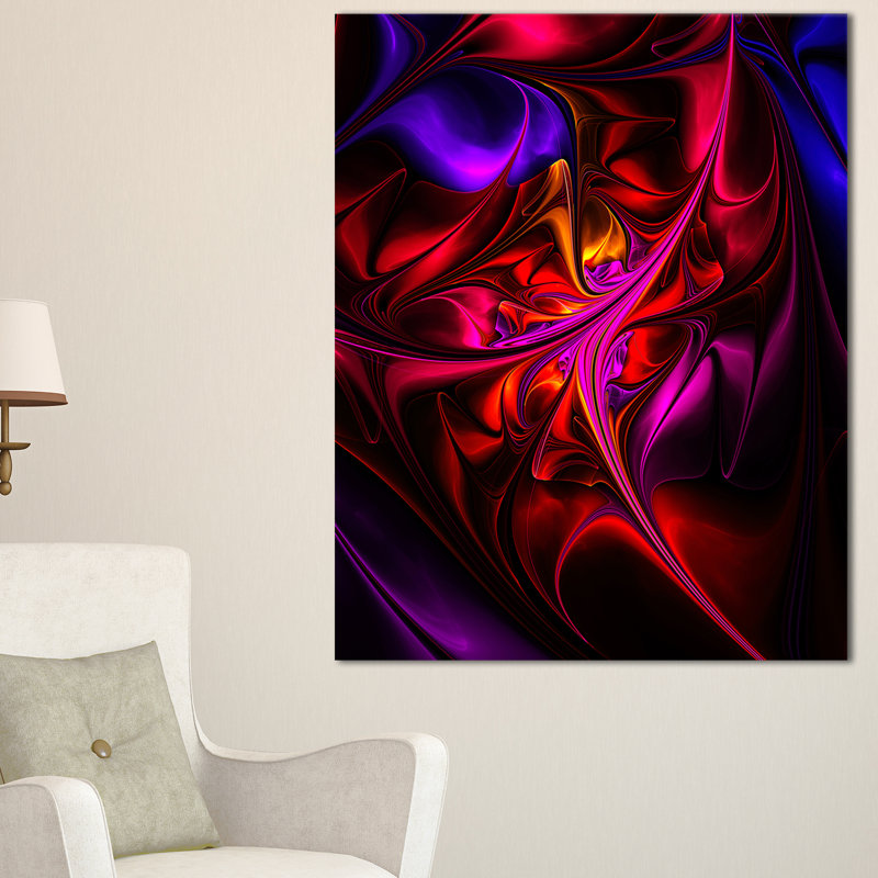 Impression sur toile tendue, en verre coloré magenta, H 20 po x l 12 po x P 1po