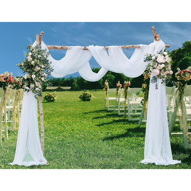 Ensemble de rideaux de mariage pour arche ou toile de fond de mariage, Blanc, H 144 po x l 55 po 