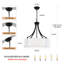 Luminaire à abat-jour cylindrique 6 lumières à 6 lumières de 19 pouces-1892192011