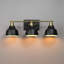 5-Piece All-In-One Black Bathroom Accessory Set with 24" 3-Light Vanity Light and Brass Accents