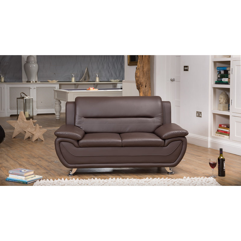 Ashford 2 Seater Faux Leather Sofa, Brown