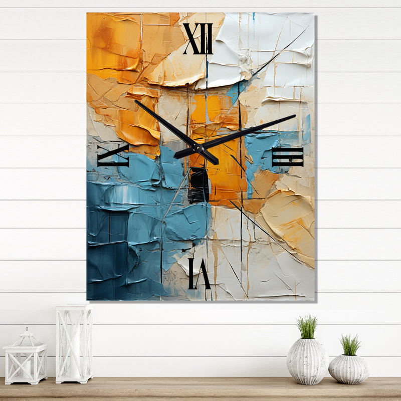 Jalayla - Horloge murale abstraite, H 32 po x l 24 po x P 1 po