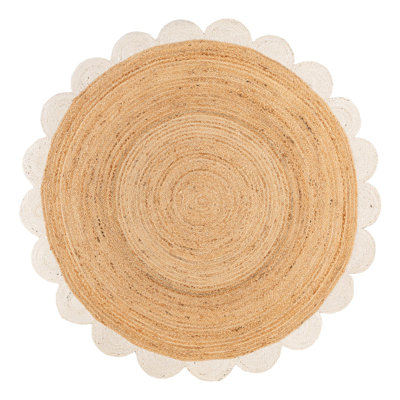 Scallop Braided Jute Hand-Braided Area Rug