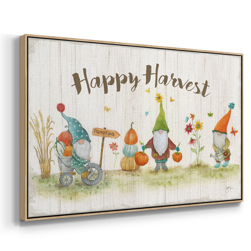 Toile tendue avec châssis Gnome Harvest, H 27 po x l 41 po x P 2 po, Toile avec cadre flottant en bois naturel
