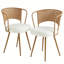 Chaises de salle à manger confortables, ensemble de style champêtre en rotin et métal pour la cuisine et la maison