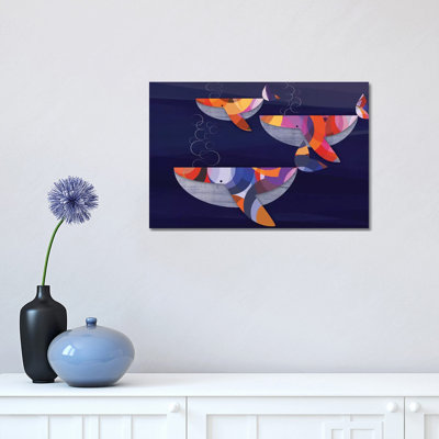 Whales 1 Piece Wrapped Canvas Wall Art