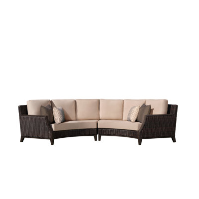 Casssara 2 Piece Curved Wicker Sectional