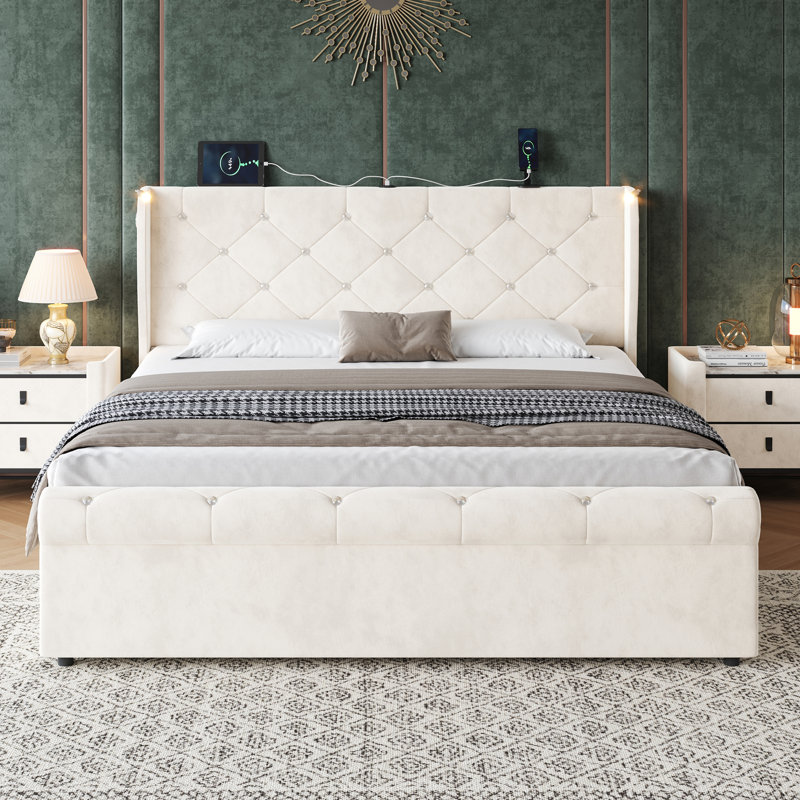Ottoman Storage Bed, Double (4'6), White