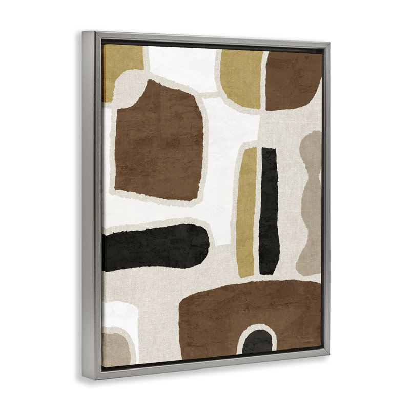 Cadre flottant Earthy Organic Shapes, design par Amber Sterling, Cadre flottant gris lustré, H 21 po x l 17 po