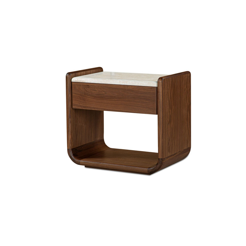 Enns Nightstand Natural, Dark Brown