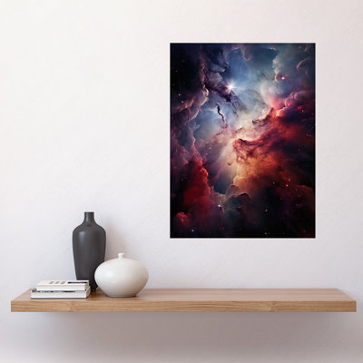 Wall Art Print Space Nebula Image Hyperrealist Vibrant Artwork Star Birth Dust and Gas Clouds Poster