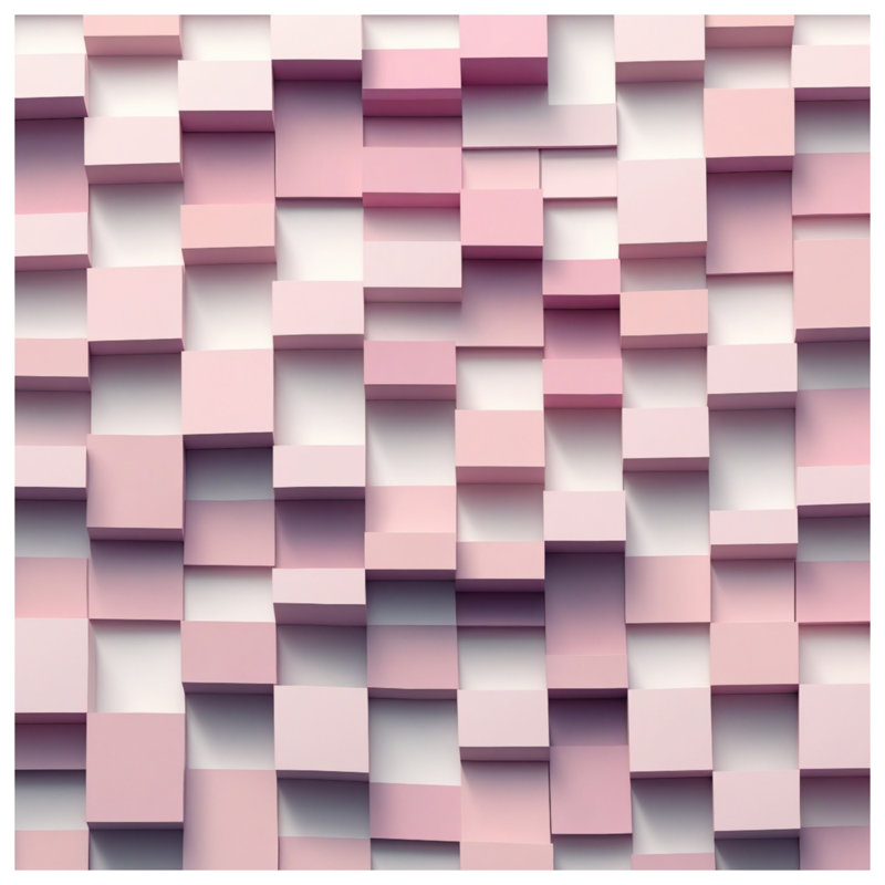 Rideaux de douche à blocs superposés roses, 70in W x 84in H