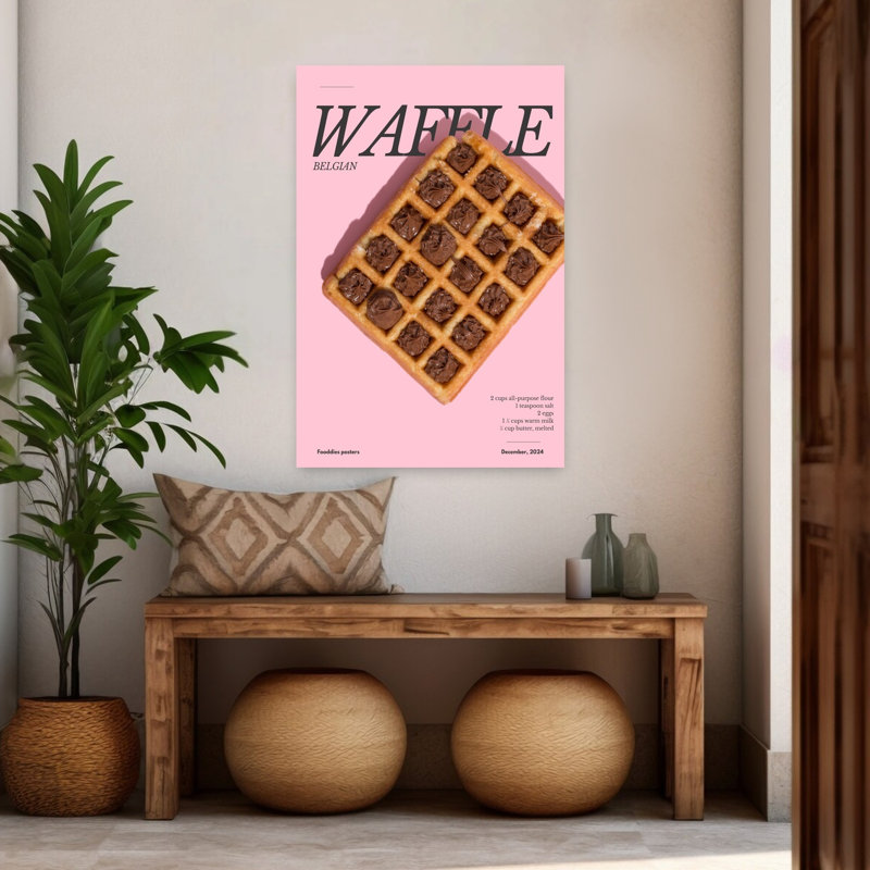 Art mural contemporain Sweet Sweet Waffle, H 48 po x l 32 po