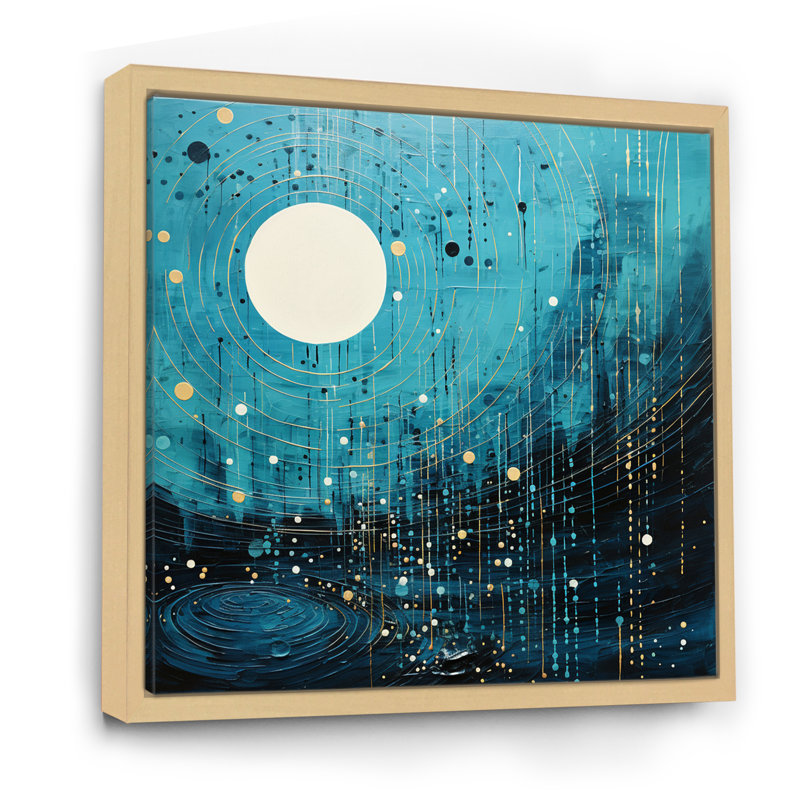 Bleu minimalisme horizon II - impression, H 30 po x l 30 po x P 1 po, Cadre naturel flottant
