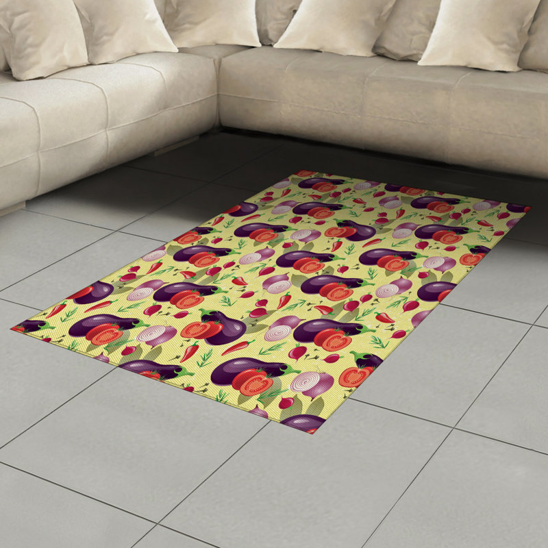 Tapis décoratif aubergine, Rectangle— 4 pi x 5 pi 8 po
