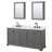 Deborah 72'' Double Bathroom Vanity with Marble Top with Mirror-23113256-80209528