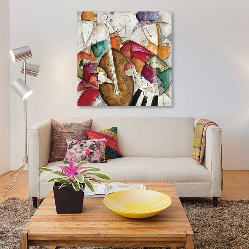 «Jam Séance II» par Eric Waugh, impression sur toile, H 12 po x l 12 po x P 0,75 po, Pas de tapis, Toile tendue