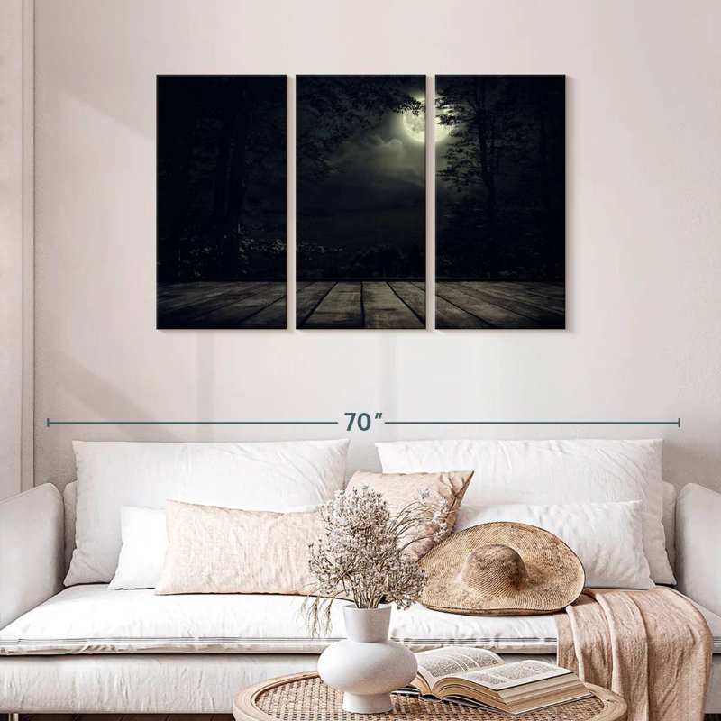 Pleine lune merveilleuse, H 28 po x l 45 po