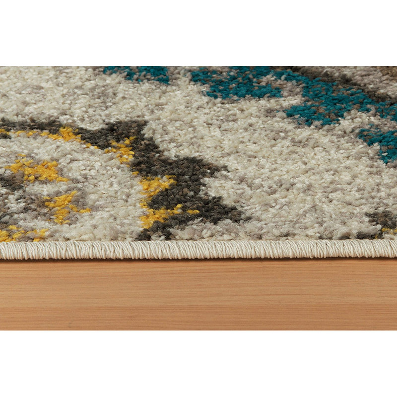 Tapis intérieur / extérieur en laine Ikat, Rectangle 2 pi x 3 pi