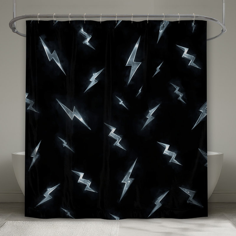 Rideaux de douche Lightning Bolt, 70in W x 84in H