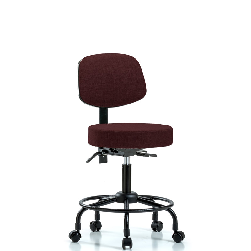 Tabouret de laboratoire Amelia, 40,25 po, Bourgogne, Roulettes