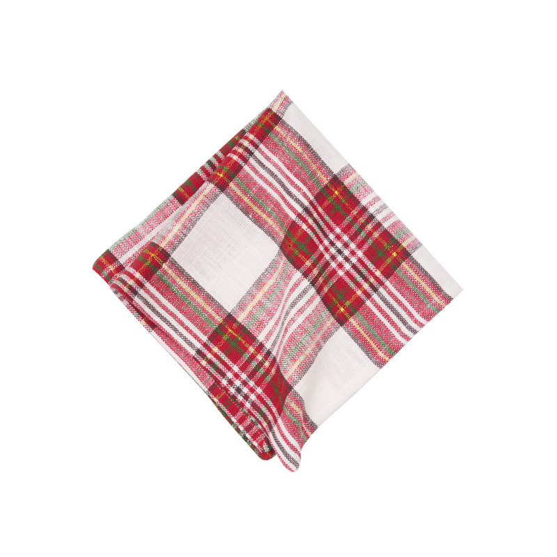 Gracelyn Plaid Napkin Set of 6, Red