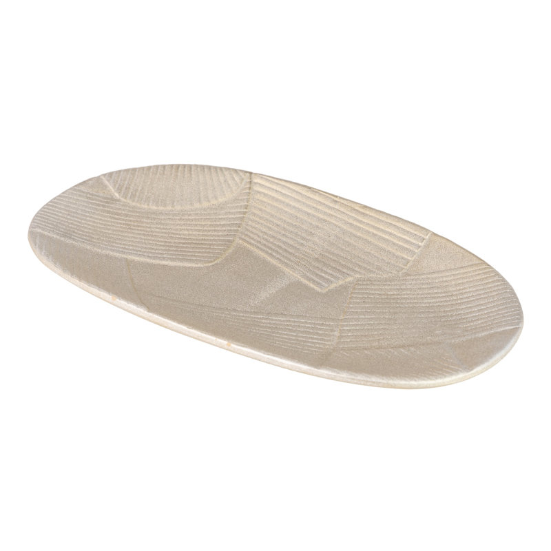 Geometric Champagne Ceramic Bowl 36x18x5 Cm