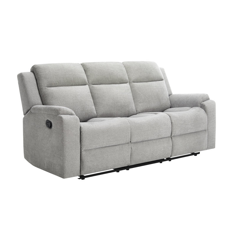 3 Seater Chenille Reclining Sofa, Grey