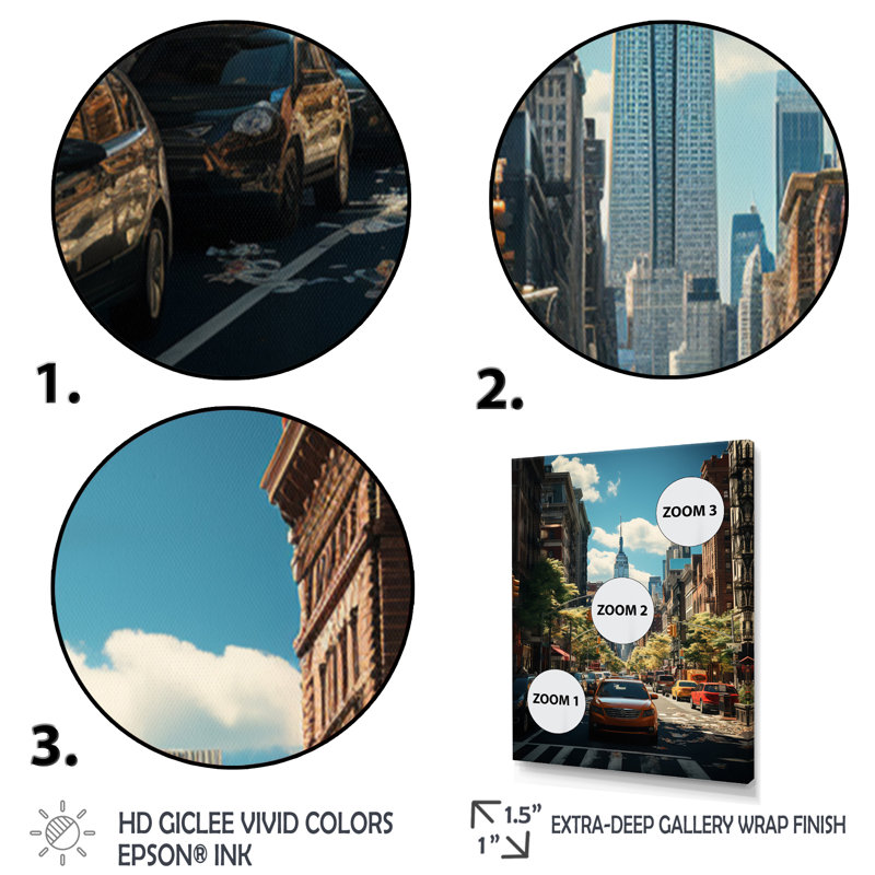 New York Street Collage - Cityscapes Wall Art Prints, H 44 po x l 34 po x P 1,5 po, Cadre naturel flottant