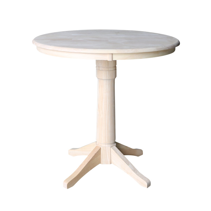 Gianluka Counter Height Solid Wood Dining Table, Unfinished, 35.9" H x 36" L x 36" W