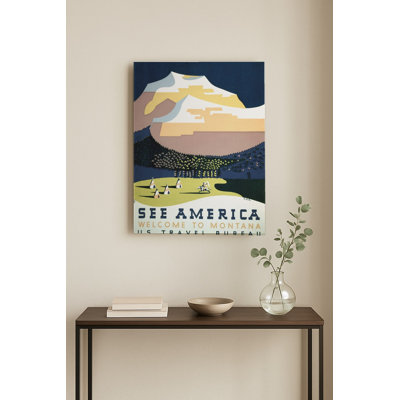 Découvrez l'Amérique – Bienvenue au Montana — Portrait mural en métal
