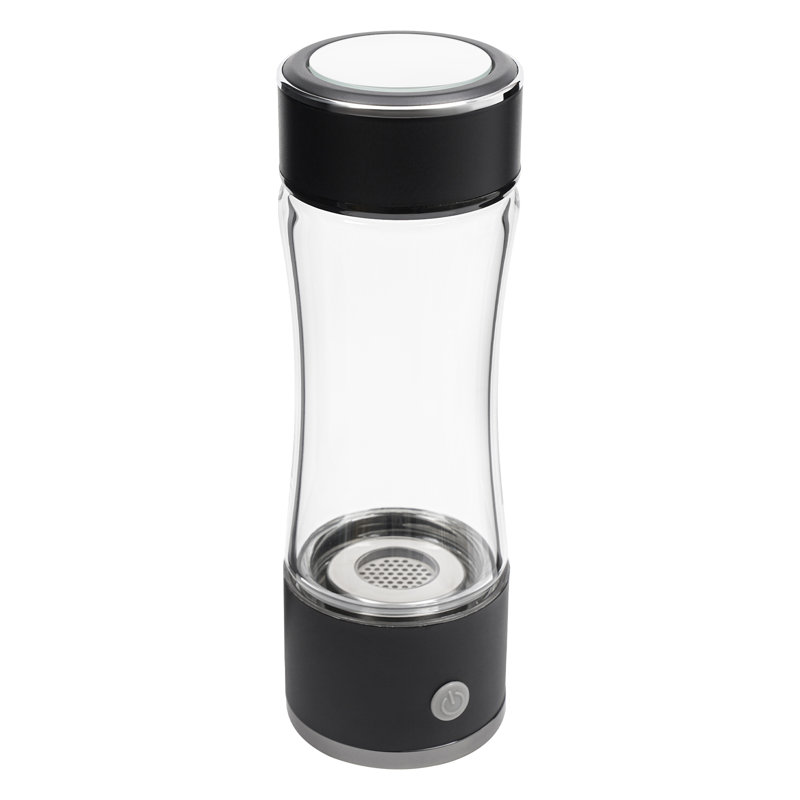12,85 oz. Bouteille d'eau en acier inoxydable avec filtre à bouteille d'eau, Noir, noir, noir, noir