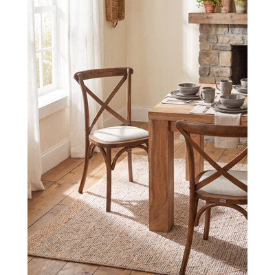 LYONS 49 cm H Fabric Side Chair in Brown and Beige